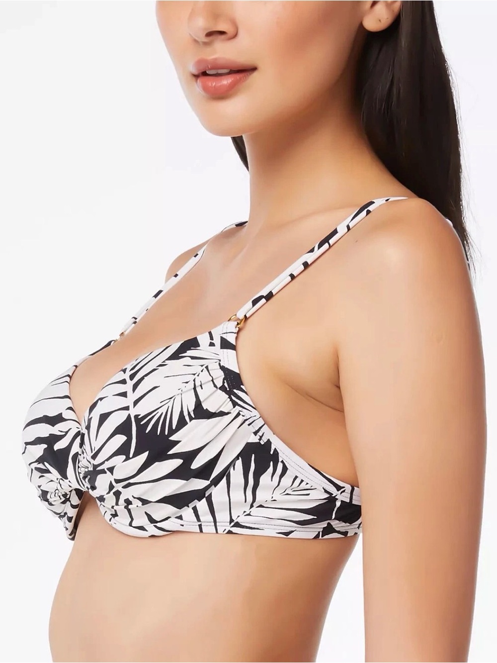 NWT Bleu Rod Beattie Kore Underwire Bikini Top Size 6 Black White Palm Print - Picture 3 of 7